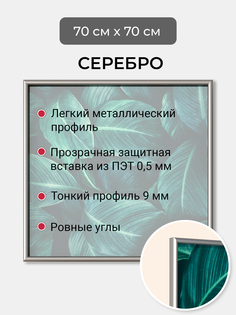 Фоторамка Первое ателье "Серебристая алюминиевая рамка 70х70 см" для фотографий Kuchenland