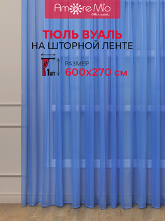 Тюль Amore Mio 10723 600x270 см голубой