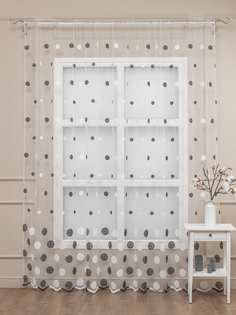 Тюль Amore Mio 9980 300*270 см Белая/золотой