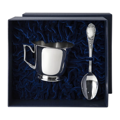 Набор чашка чайная "Элегия" + ложка из серебра АргентА