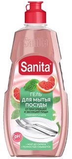 Гель для мытья посуды Sanita Грейпфрут и мята, 450 г, 2 шт.