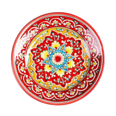 Тарелка Риштанская Керамика "Узоры", плоская, 22 см Shafran