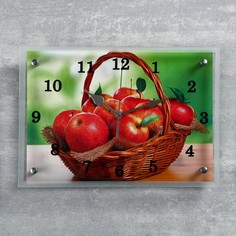 Часы настенные, серия: Кухня, "Корзина с яблоками", 25х35 см Сюжет