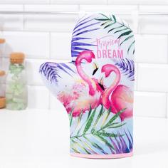 Варежка-прихватка Tropical dream 20х28см,35% х/л,65% п/э,ватин 250г/м2 Доляна
