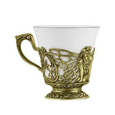 Чашка чайная "Фея" латунь с черн. Кольчугинский мельхиор