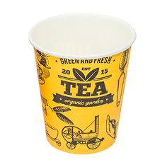 Стакан бумажный ViRiDo 350 мл D90 мм 1-сл для горячих напитков, кофе тайм, V 1/50/800