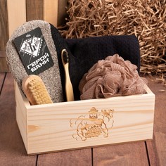 Набор подарочный Этель "Герой бани" полотенце и аксс (6 предм) Bazar