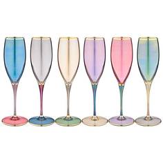 Набор из 6 штук Бокалы для шампанского Art Decor Premium Colors 0.26 л