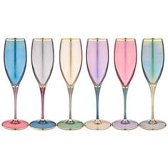 Набор из 6 штук Бокалы для шампанского Art Decor Premium Colors 0.26 л