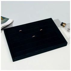 Подставка для колец 6 полос, 35x24x3 см, цвет чёрный Queen Fair