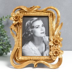 Фоторамка полистоун 10х15 см "Ирисы" золото 17х22 см Buy House