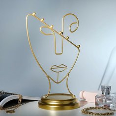 Подставка для украшений "Полу-профиль" h=26, d=13, цвет золото No Brand