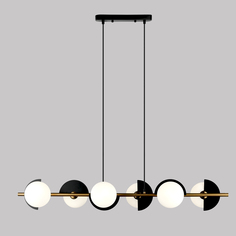 Подвесной светильник Eurosvet Moity 70149/6 черный латунь белые стеклянные плафоны G9