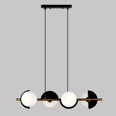 Подвесной светильник Eurosvet Moity 70149/4 черный/латунь белые стеклянные плафоны G9