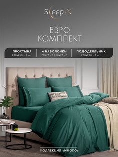 Комплект постельного белья Sleepix Миоко евро зеленый