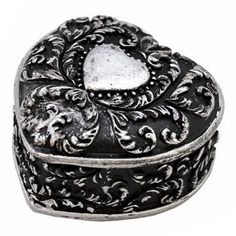 Шкатулка With Love Сердце 6,8 х 6,8 х 3,8 см серебристая