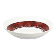 Тарелка глубокая для супов Luminarc 20 см белая с бордовым