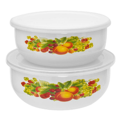 Миски OKitchen с крышками 2 шт в ассортименте