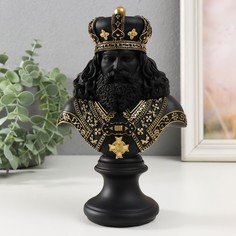 Статуэтка 9874501 Бюст. Король чёрный с золотом 9х14х22,5 см No Brand
