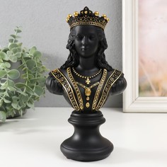 Статуэтка 9874502 Бюст. Королева чёрный с золотом 9х12,5х22 см No Brand