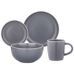 Набор посуды обеденный из 16 предметов на 4 персоны Lefard Pandora, серый