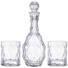 Набор из 3 предметов Штоф Alegre Glass 12x36 см, 1400 мл, стаканы