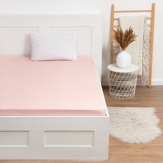 Простыня Этель 150x220 см, цв. розовый, поплин, 100 % хлопок