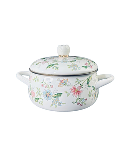 Кастрюля с крышкой Lenardi Magnolia эмалированная сталь 2л 776-066