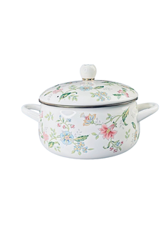 Кастрюля с крышкой Lenardi Magnolia эмалированная сталь 2,8л 776-067