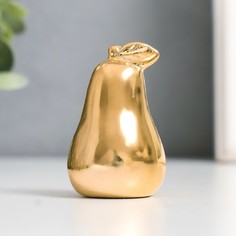 Сувенир керамика "Груша" золото 3,4х3,4х5,5 см No Brand