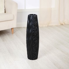 Ваза керамика напольная Цветана 60 см, чёрный No Brand