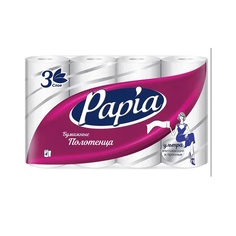 PAPIA Бумажные полотенца мягкие 3 слоя 4 рулона