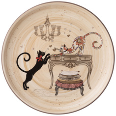 Тарелка Agness Парижские коты 21см, керамика (358-1744_)