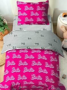 Комплект постельного белья Павлинка Barbie фуксия 1,5 спальный, Бязь, наволочки 70x70