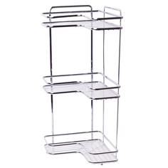 Полка для ванной 3-ярусная угловая Besser BS 0429D (36х27х62,5 см) из хромированной стали
