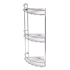 Полка для ванной 3-ярусная угловая Besser BS 0184 (20х20х59 см) из хромированной стали