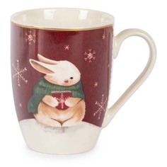 Кружка Новогодние зверята 330 мл многоцветная No Brand