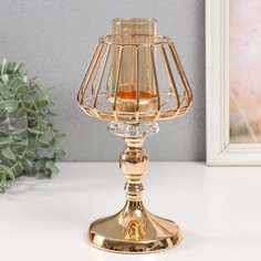 Подсвечник металл Флавия золото d4,5см 13х13х26 см No Brand