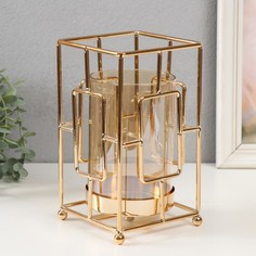 Подсвечник металл Цинна золото d9,5см 12х12х21 см No Brand