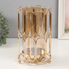 Подсвечник металл Корнелия золото d9,5см 14х14х22,5 см No Brand