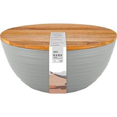 Салатник Sugar&Spice Dune, 2,3 л, с деревянной крышкой, серый шторм