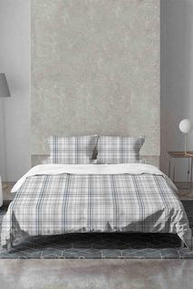 Пододеяльник из фланели Flannel Light Grey Checks, 21maison xлопок 200x220 No Brand