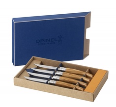 Набор столовых ножей Opinel VRI Olive Wood из 4-х штук (нержавеющая сталь зеркальной полир