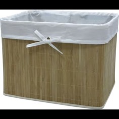 Корзина для хранения бамбук 40 x 30 x 30 см бежевая No Brand