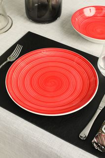 Тарелка обеденная 26 см COINCASA красный керамика 7269617