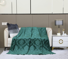 Плед двуспальный Cleo Parma 180x200 велсофт зеленый