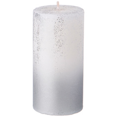 Свеча столбик Bronco 10х5 см, цвет серебряный