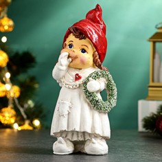 Фигура Девочка с новогодним венком Хорошие сувениры 17см