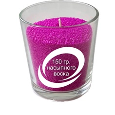 Свеча насыпная Candle-magic, подсвечник стеклянный стакан, белый воск
