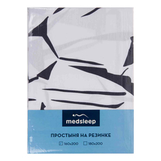 Простыня Medsleep Сириус 160 х 200 + 25 см сатин черно-белая